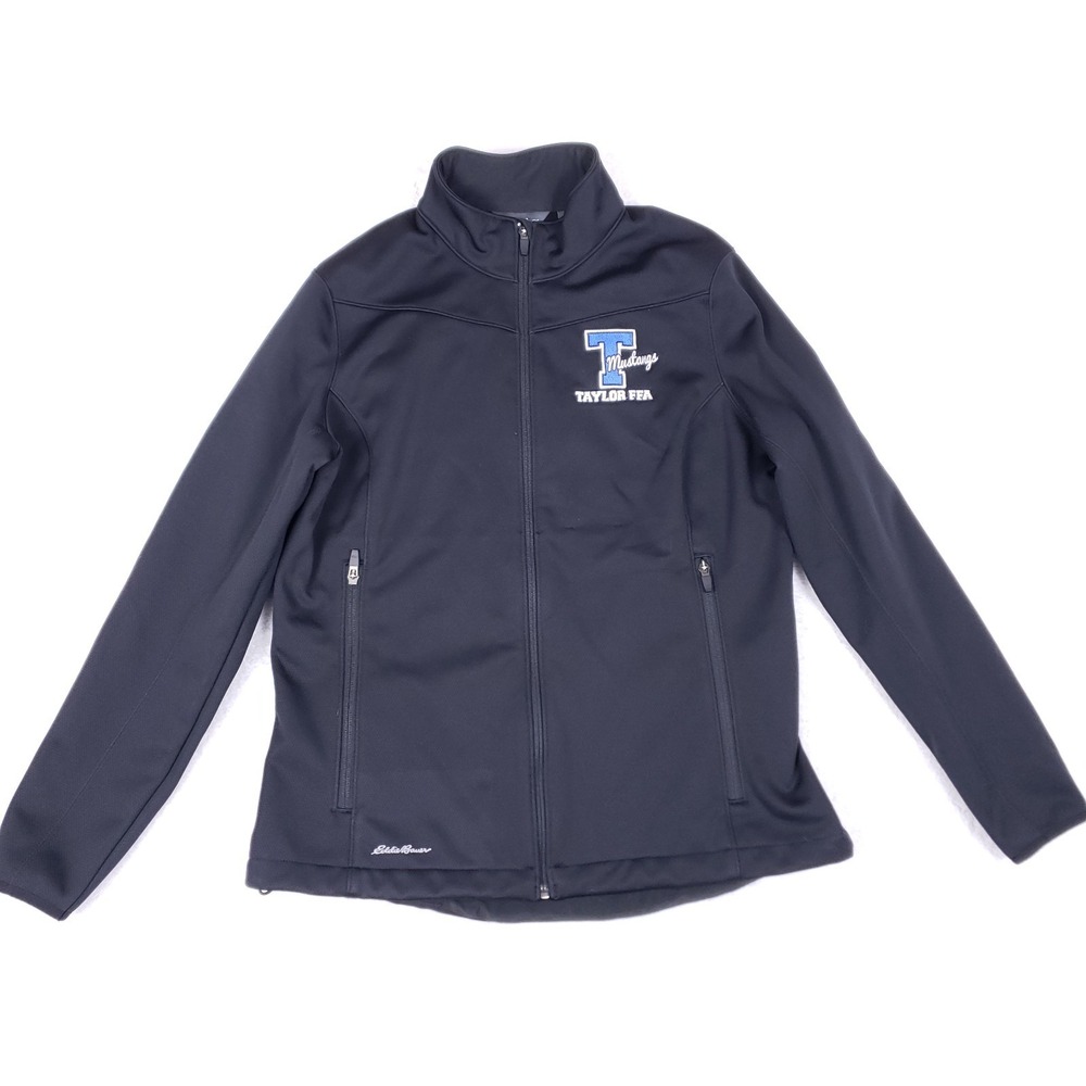 Eddie Bauer Softshell Jacket Large Black Fleece Lined Taylor FFA Mustangs